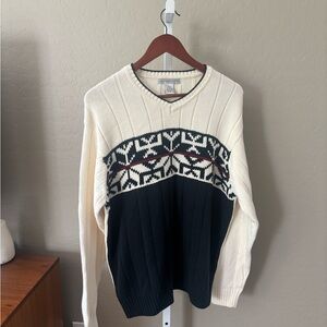 Vintage oversized 100% cotton V-Neck Sweater